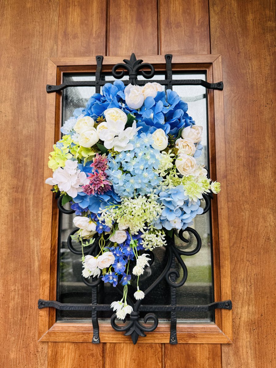 chie_bloom's tweet photo. 夏のリースは涼しげに☺️ https://t.co/dIy7vhibEv