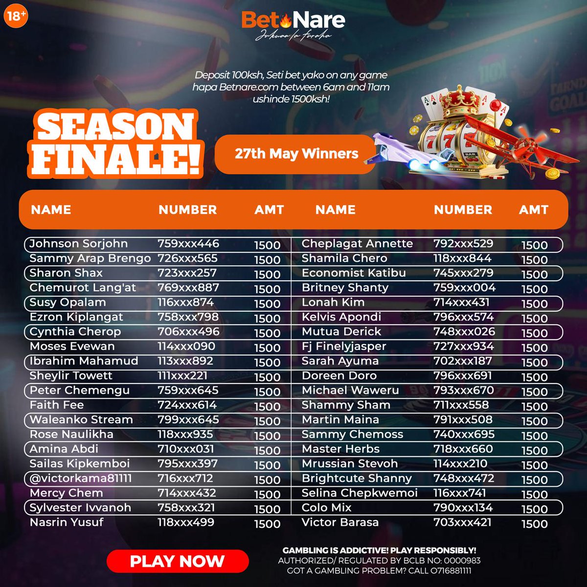 bet_nare's tweet photo. Early risers! Fikenj site mshike worms zenu!

1500ksh iiko hapa https://t.co/mSn0M8DRP0 

Deposit and stake 100ksh or more Between 6am and 11am ushinde 1500ksh ya sare!

Play and share a screenshot of your bet hapo kwa comments.

https://t.co/mSn0M8DRP0 #JukwaaLaFuraha https://t.co/PyxyPCB33A