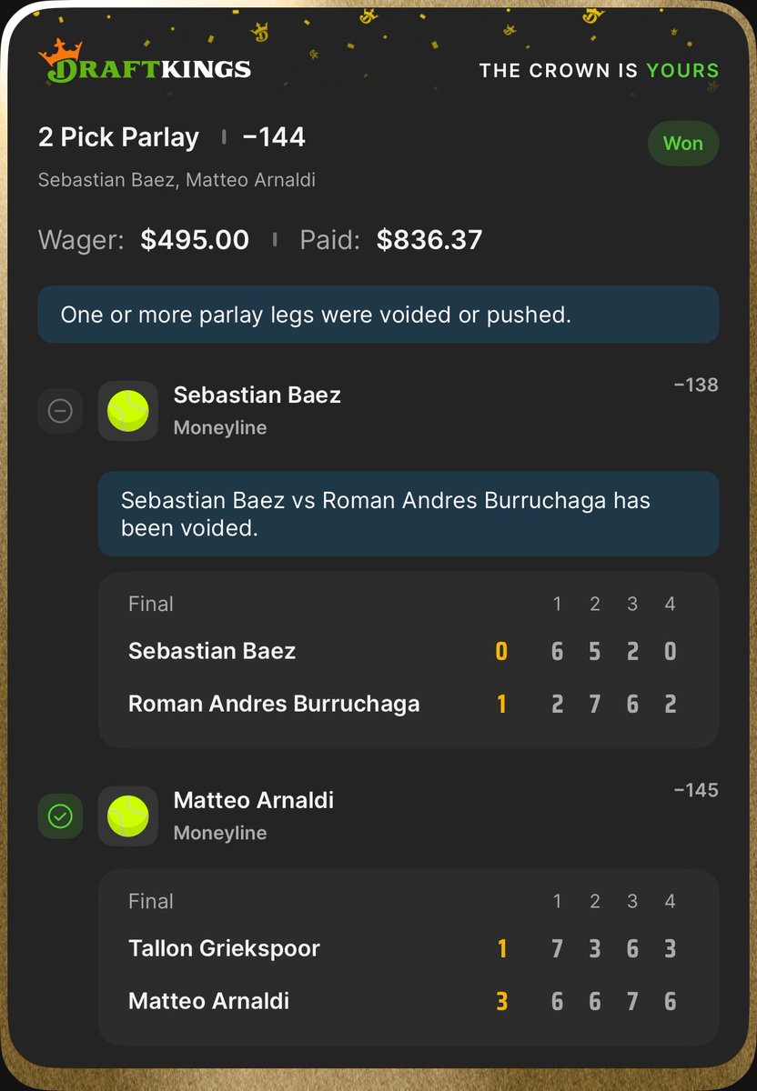paultreckbets's tweet photo. ✅✅ Cashed on part as baez retires saving us!

Day 3 coming tomorrow 5/29 https://t.co/oc4h2s0yvN