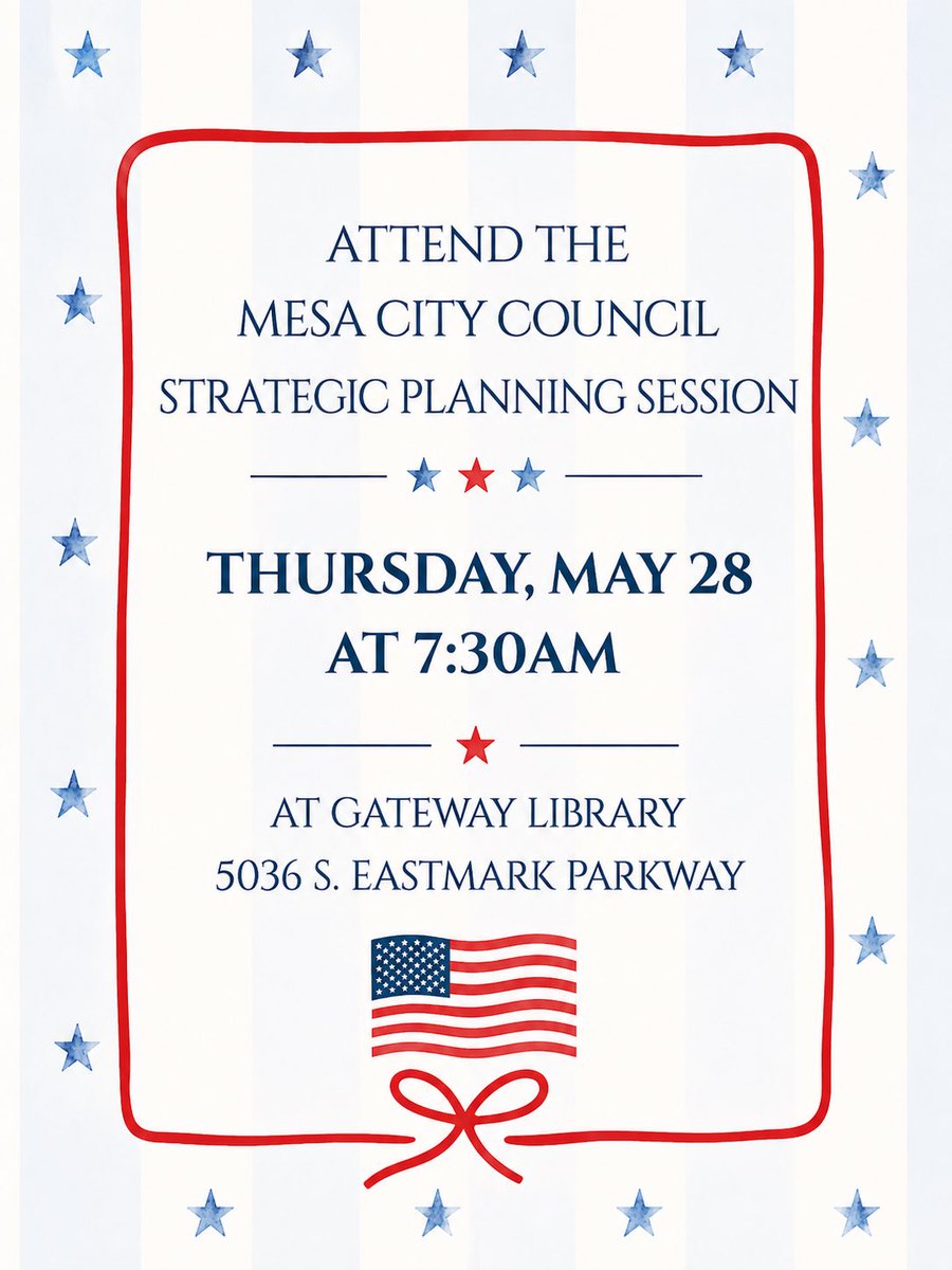 LD10AZGOP1's tweet photo. There are 2 meetings on Thursday this week!! The Mesa City Council meeting and Mesa School Board meeting. Be apart of decisions that will affect you directly and attend these meetings!! https://t.co/wqZvSXK6Sk
