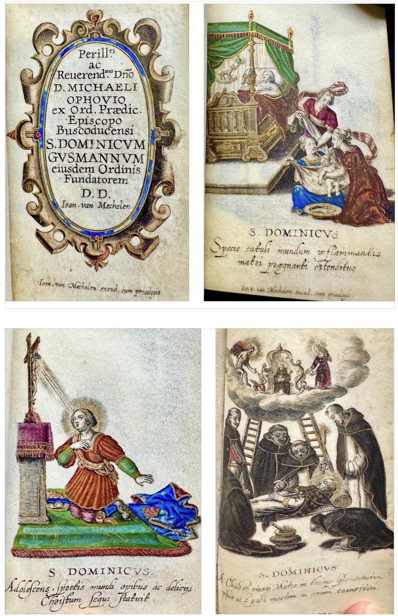 EMFVerheggen's tweet photo. Dominicus 💫
Zijn leven afgebeeld op een reeks #devotieprenten ca. 1635,
Opgedragen aan Michael Ophovius, bisschop van #DenBosch 📖 
Gravures op perkament ✨, onlangs verworven door @plantinmoretus, Ioan. van Mechelen ✍️
Gekopieerd op papier door Martinus van den Enden #Wolfegg https://t.co/JZiHa70K1d