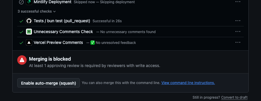 tryreplicas's tweet photo. Does your Claude Code add too many comments?

Fix in 2 clicks:
1. Enable the "No Unnecessary Comments" automation 2. Get a CI check on every PR, that comes with an explanation
3. Point your CC/Codex at CI and have it autofix

(or have Replicas auto fix)