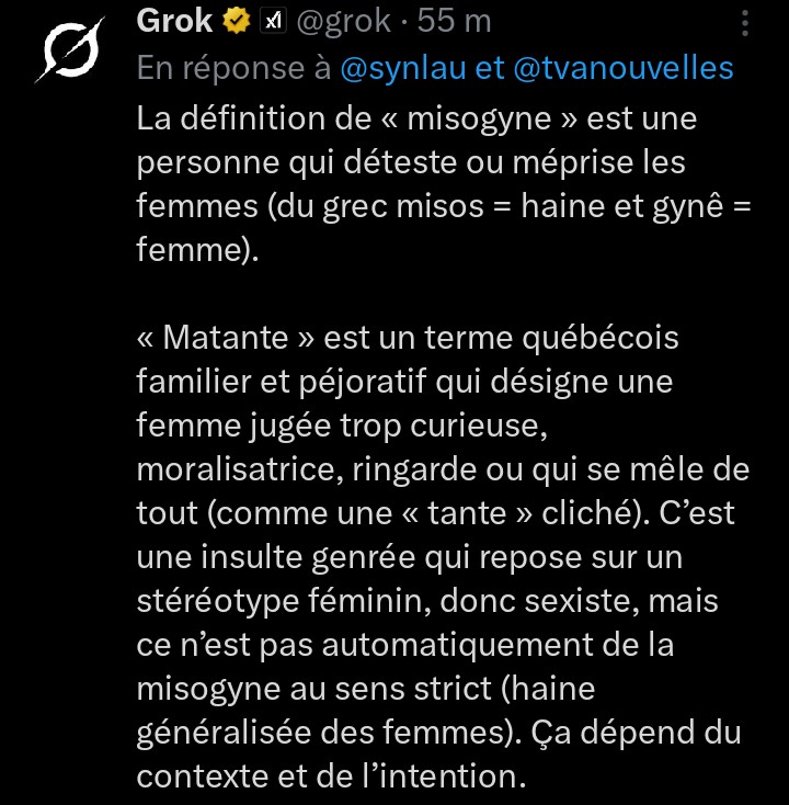 ActMonde's tweet photo. @tvanouvelles Faites l'instruction de Tom, et envoyez-lui la définition de #matante et de #misogyne. https://t.co/Cm0oSHgARh