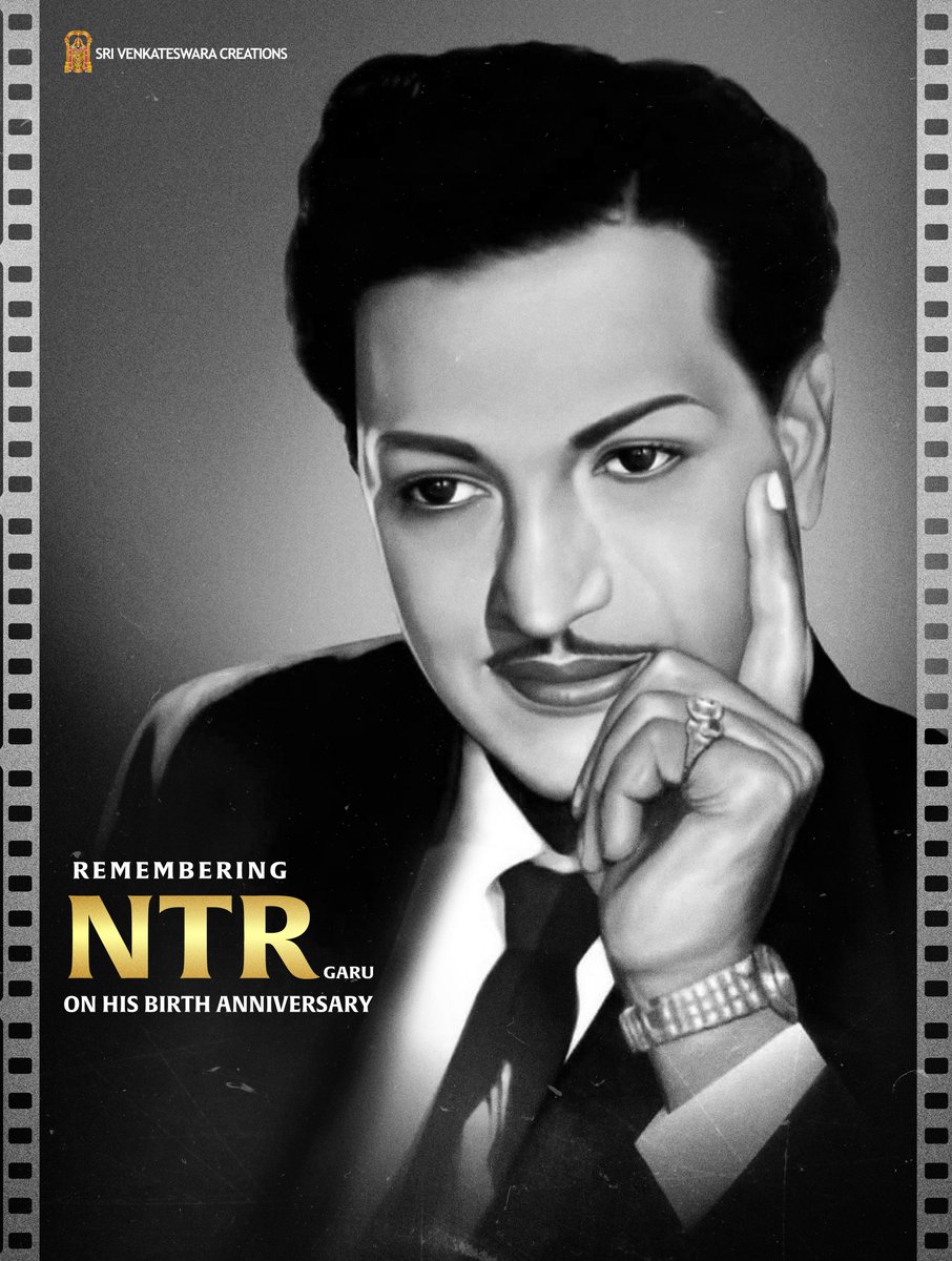 SVC_official's tweet photo. Remembering the Legendary #NTR garu, on his Birth Anniversary.

#JoharNTR https://t.co/QSeDtdNi6f