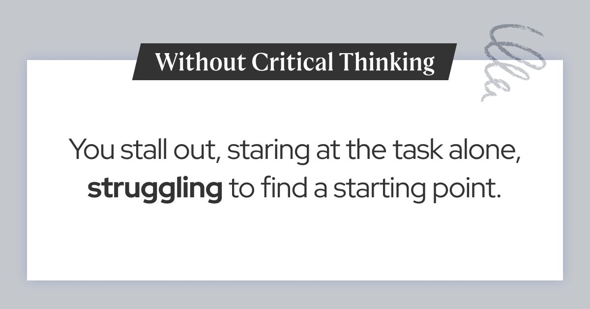 GLOBIS_IMBA's tweet photo. "I don’t know where to start." We've all been there.
In the age of AI, the people who get unstuck fastest aren't the ones with the most knowledge, they're the ones who ask the right questions. That's critical thinking. And it's the one professional skill AI can't replace. https://t.co/WwbMGPNsqv