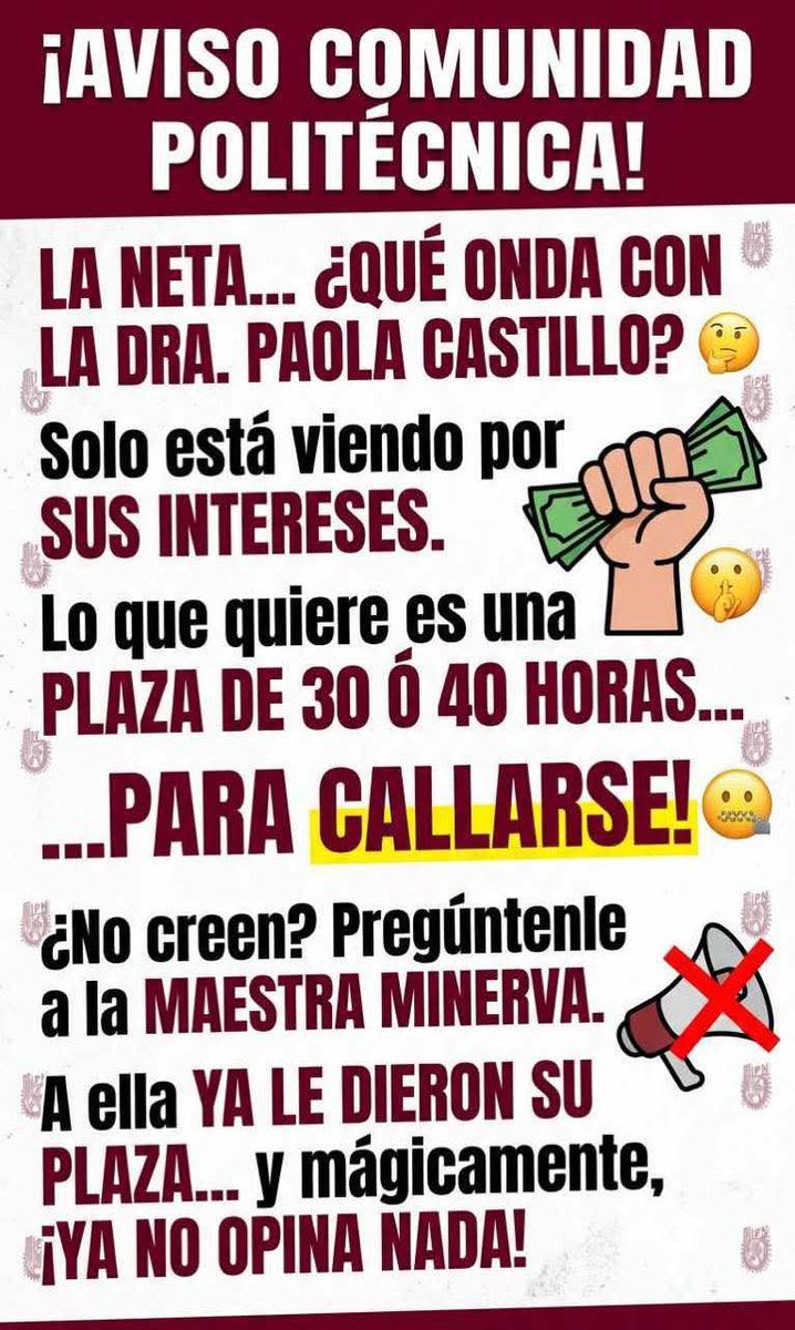 ipn_leaks's tweet photo. @nmasforo @mariaanahc En #ENCB @ipn_encb @OrejaENCB conocen muy bien a la corrupta docente que maneja a los #estudiantes: Paola Castillo, que quiere el tiempo completo para su esposo y su amiga. No le alcanzó con el auto que le dió el sindicato a su esposo Eduardo López, por un medio de una "Rifa" https://t.co/95qPmajK9D