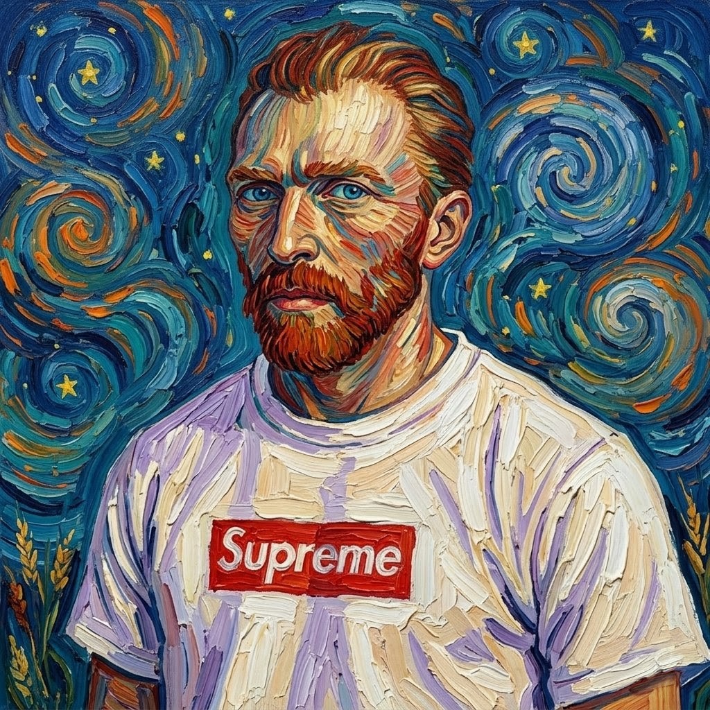 Krease701's tweet photo. Vangough part of my 2026 series of artists reincarnated. https://t.co/qLqU02LA53