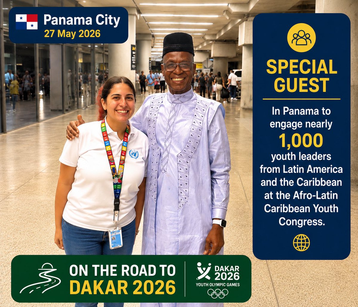 DDiallo_ardn's tweet photo. From New York to Panama tonight.
Engaging nearly 1,000 youth leaders from Latin America and the Caribbean on the road to Dakar 2026 Youth Olympics, the SDGs and the ARDN Red Card Campaign.
#Dakar2026 #YouthLeadership #RedCardCampaign https://t.co/pbVgAeWixo