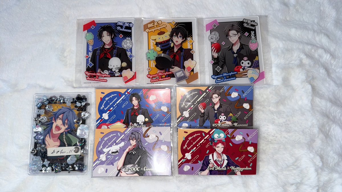 4ox_ll's tweet photo. 【交換】 ヒプノシスマイク ヒプマイ サンリオ 

アクリルカード
譲）二郎 三郎 銃兎

求）帝統 決まり次第幻太郎

特典
譲）二郎 銃兎 寂雷 空却

求）帝統 決まり次第 幻太郎

検索からもお気軽にお声掛けください。
郵送のみ https://t.co/NQ7SwQQR2l