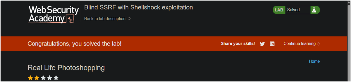 rootghost404's tweet photo. I completed the Web Security Academy lab:
Blind SSRF with Shellshock exploitation

@WebSecAcademy
 https://t.co/GiCtnoRlhf https://t.co/9VK8fA4LT8