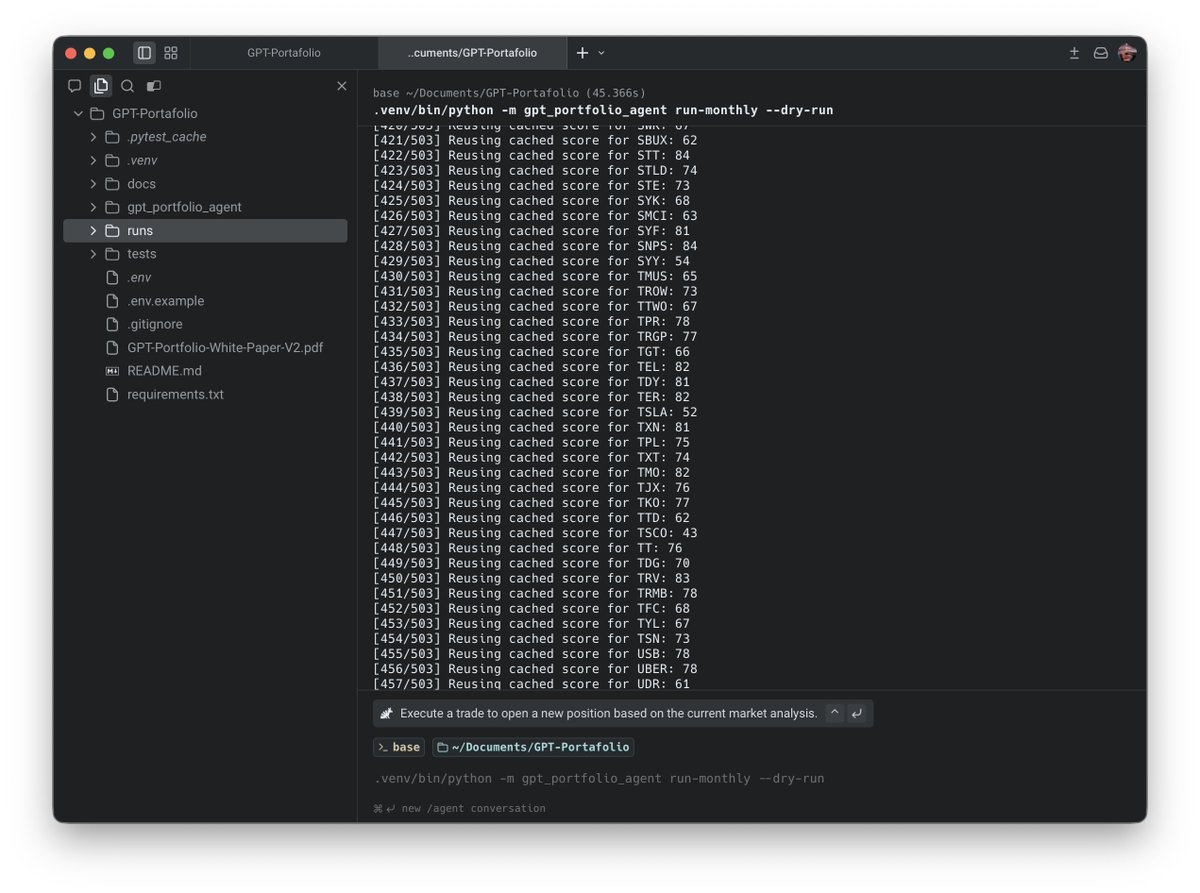 EconJunkie_'s tweet photo. Building a small AI portfolio agent that researches the S&amp;P 500, scores companies, builds a 15-asset monthly portfolio, and sends rebalance orders to my Broker

Current setup: dry-run research, cached scores, validation rules and max position caps. https://t.co/BEDESlNL7m