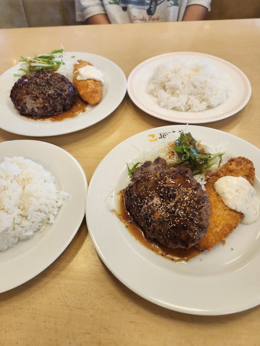 namerou0721's tweet photo. 今日のお昼ご飯😋🍴💕

久しぶりに来た感じする✋

ハンバーグ＆白身フライ

また何度もお世話になります🤗

いただきます🤤🤍 https://t.co/b3NoVoeelJ