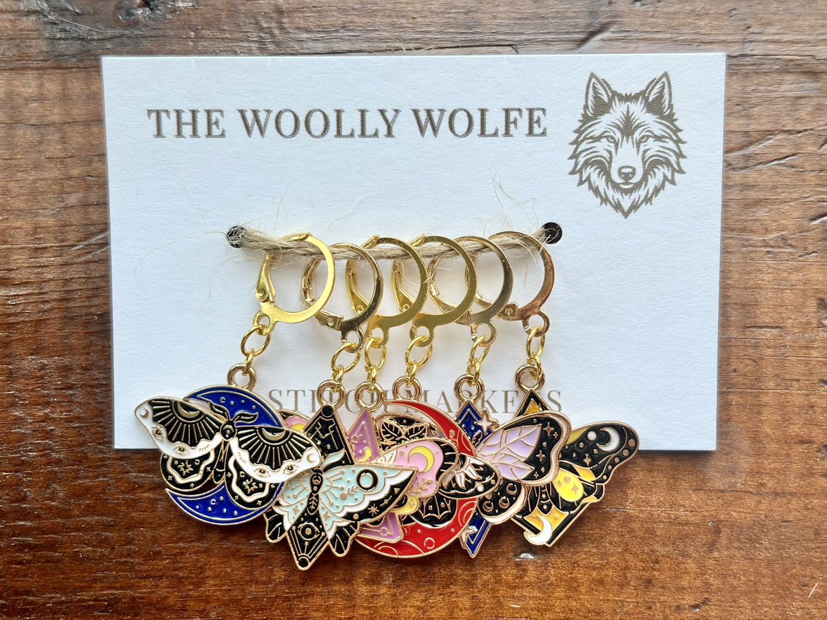 SarahInskeep1's tweet photo. These Favs (Moth and Butterfly Stitch Markers) are restocked in the shop! 

Check them out at: https://t.co/qkPZhGa1yr

These are locking stitch markers for knitting and crochet, and will fit up to needle size US 11/8 mm. 

#thewoollywolfe 
#thewoollywolfeknits 
#stitchmarkers https://t.co/4Ddl4tgGs3