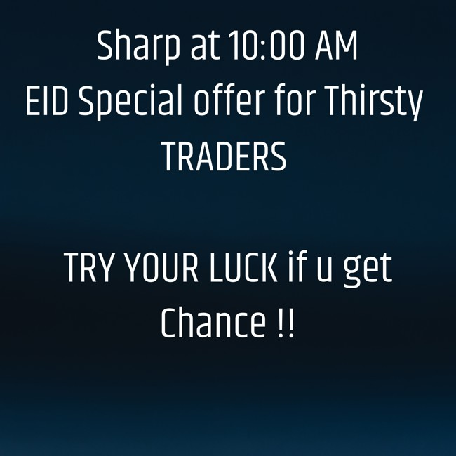 CHARTISKING's tweet photo. #TRADINGMEMBERSHIP 
Today EID Special Offer For Thirsty TRADERS 

♦Sharp at 10:00 AM !!
Exactly in next 30 minutes https://t.co/C3ZwpoBmGL