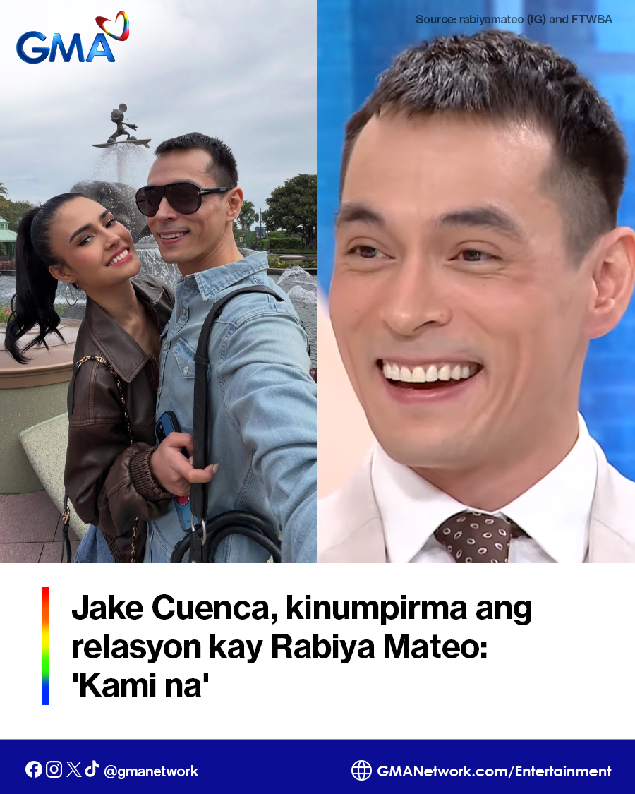 gmanetwork's tweet photo. "KAMI NA" ❤️
Sa #FastTalkWithBoyAbunda ngayong Miyerkules, May 27, nakangiting sinagot ni #JakeCuenca ang tanong sa kaniya ni King of Talk Boy Abunda kung sila na nga ba ni #RabiyaMateo.
"Kami na," sagot niya. "I'm really, really proud to say it. She's an amazing woman. Incredible woman."
Basahin ang buong kuwento RITO: https://t.co/7j20I9WVdz
#KapusoShowbizNews