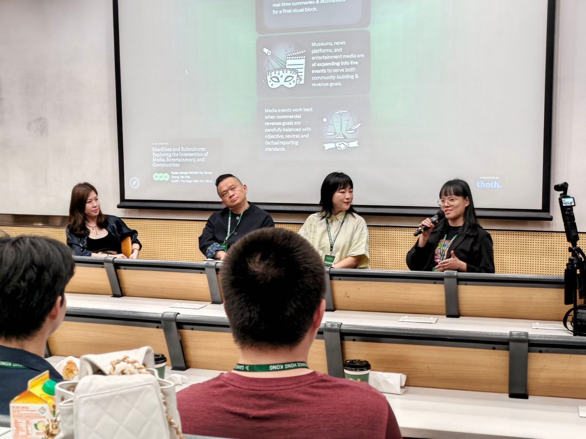 themagicrainMY's tweet photo. The Malaysian contingent showed up in full force at @g4chongkong at University of Hong Kong to speak and showcase! 🇲🇾 Including our Editor-in-Chief @nathalietay_ who was invited to speak about media, communities and @indiejam_my! https://t.co/AxEtVHhePY