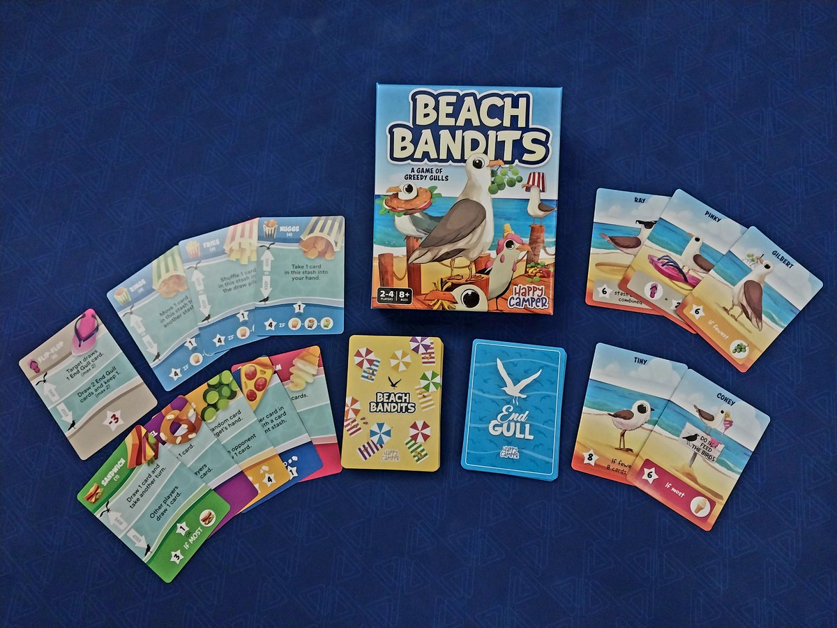 RedRookGames's tweet photo. Something very cool has arrived! 

@happycamprgames 

#BeachBandits #Beach #Bandits #gull #seagull #trash #trashpanda #beachchicken https://t.co/6xsvX7UHCQ