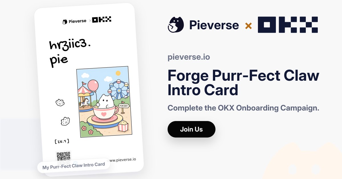 JBodecott's tweet photo. Meet hrziic3.pie — my onchain agent on @pieverse_io.
Wallet, skills, deployed in Telegram. Took about 60 seconds.
https://t.co/aRmwl0MxOK
@pieverse_io @pieverse_agent0 #PurrfectOnchain https://t.co/Hu4JNAaWos