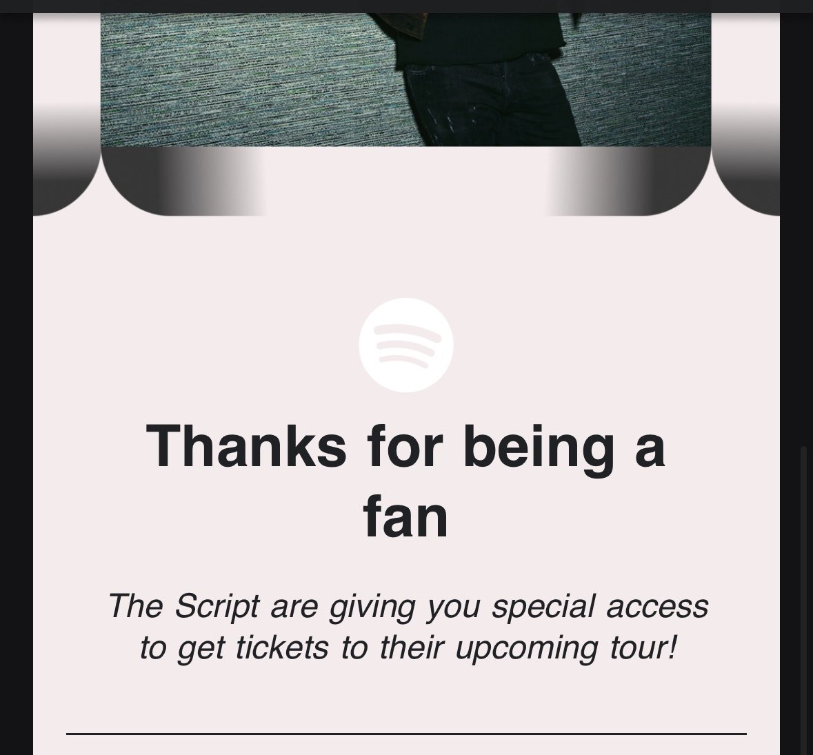 carat17x's tweet photo. Waaaah!! Tix secured!! See you @thescript
Thank you @SpotifyPH 😭😭
#SpotifyFansFirst https://t.co/q5uvp3aZW0