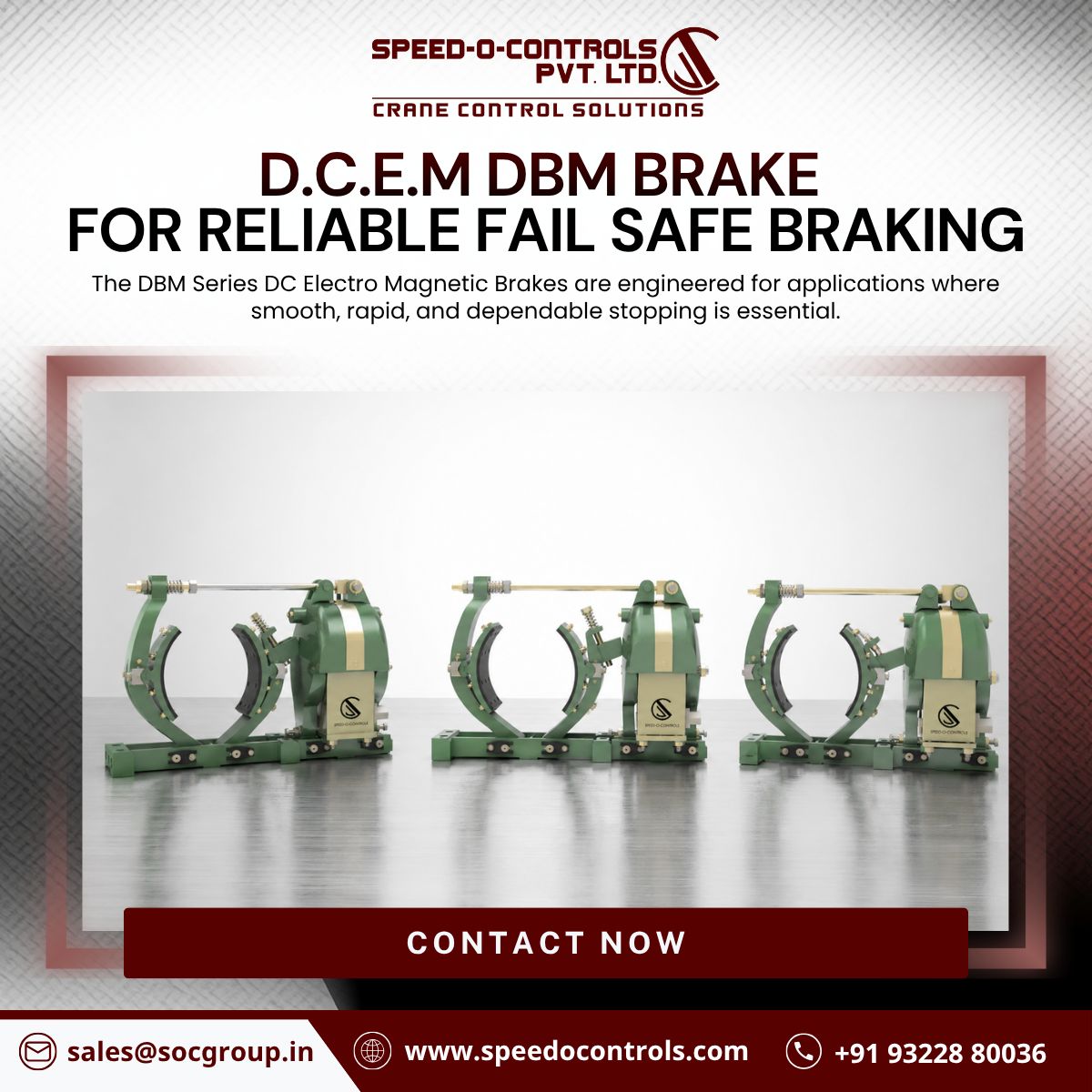 SpeedOControls's tweet photo. ⚙️ Reliable fail-safe braking for demanding industrial applications.
DBM Series DC Electro Magnetic Brakes deliver smooth, rapid &amp; dependable stopping with spring-set operation that activates automatically during power failure.
#ElectromagneticBrake #IndustrialBraking https://t.co/lWCB3zQLG1