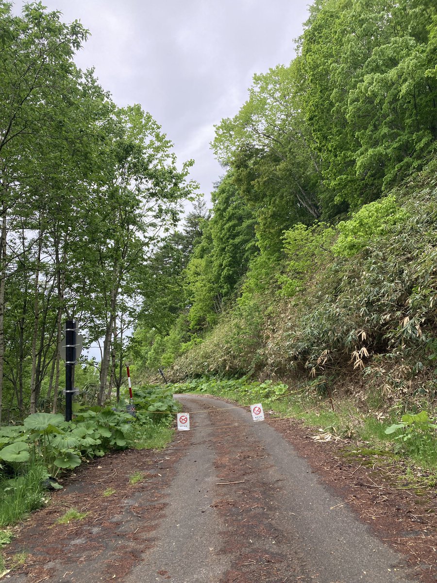 toikan's tweet photo. 糠南俯瞰目指して登って来たら
通行止め！！！
何でこんな途中でなの？！！
入り口に看板しなきゃ！
車、どう迂回する？！ https://t.co/bBYForZxOU
