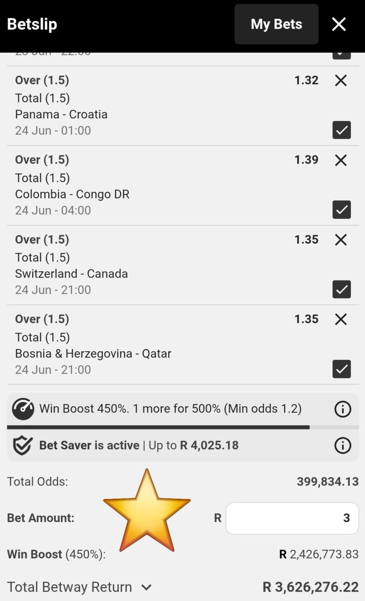 SihlanguDito's tweet photo. 🍏🔥🍏🔥🍏🔥🍏🔥🍏🔥🍏🔥🍏🔥
🔥FIFA WORLD CUP EARLY STAKES
🍏Raw Unfiltered Odds
🎟Betway Booking Codes ⤵️ 

✨️Full-time Goals Overs
🎟 BW58EC8C74
🎟 BW58ECEB85
🎟 BW58ECDE95
🎟 BW58EC9B58

✨️Straight Wins & 1Up
🎟 BW58ECFE38
🎟 BW58ED0C1F
🎟 BW58ED0EB8

✨️Full-time Double Chance 1x2
✨️Full-time Double Chance 1x2 + Goals Over 1.5
🎟 BW58EC8517
🎟 BW58EC7815
