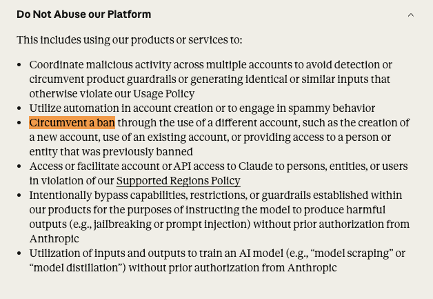 thebuildguy's tweet photo. Hello @AnthropicAI @ClaudeDevs 🙌

Out of nowhere I woke up to my Claude Max ($200) account getting banned on 13 May, without any explicit reason or warning (or even refund).

I contacted all your support channels realising everything was AI, no human support.

So I raised an appeal which responded on 20 May, stating they couldn't reinstate my account.

All my artifacts, assets, chats, history all lost. 

I used my account for Github PR reviews, using on my remote VPS's (no openclaw) from my few devices. I didn't know where it went wrong.

But I want to start again, I really need and love using it for my daily tasks. But your "Usage Policy" mentions you can't "circumvent a ban" using another account.

I want to understand clearly this time, will it hamper my account's reputation and eventually get a ban, if I chose to get another max sub now (following all your guidelines/TOS)? 

I really loved working and experimenting with Claude, but THIS is stopping me from doing it.

cc: @trq212