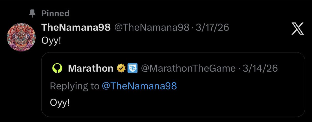 DameChill's tweet photo. @TheNamana98 Pinned post is cherishing a reply from a Marathon X intern..
MAKES SENSE, AHAHAHAHAHAHA https://t.co/fuWtN2lmDV