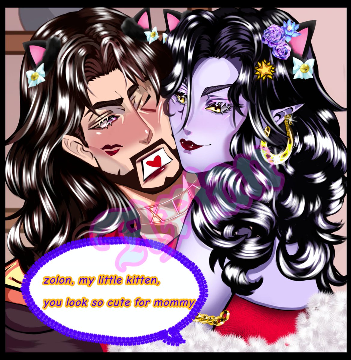 Axian1226's tweet photo. Finished! ~ made a lil something for @VexTheSunEater   my  Oshi and her husband zolon  lil Neko comic page and a cute portrait, I hope you love it Goddess! Remember you're gorgeous and all the sacrifices love you soooo much! ໒꒰ྀི∩˃ ᵕ ˂∩꒱ྀི১ https://t.co/BLvs0eWDNY