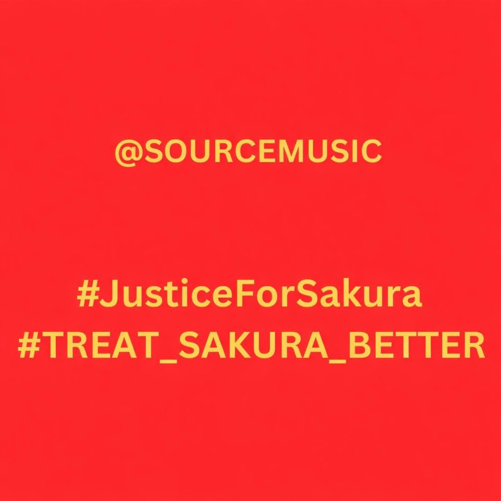 mybelovedkkura's tweet photo. Please help trend this worldwide for Sakura. 

She deserves better treatment and better support from Source Music.  
No solo jobs for Sakura this year is honestly unfair. 
She deserves more solo jobs and opportunities. 

#JusticeForSakura #TREAT_SAKURA_BETTER https://t.co/Os315oAOQu
