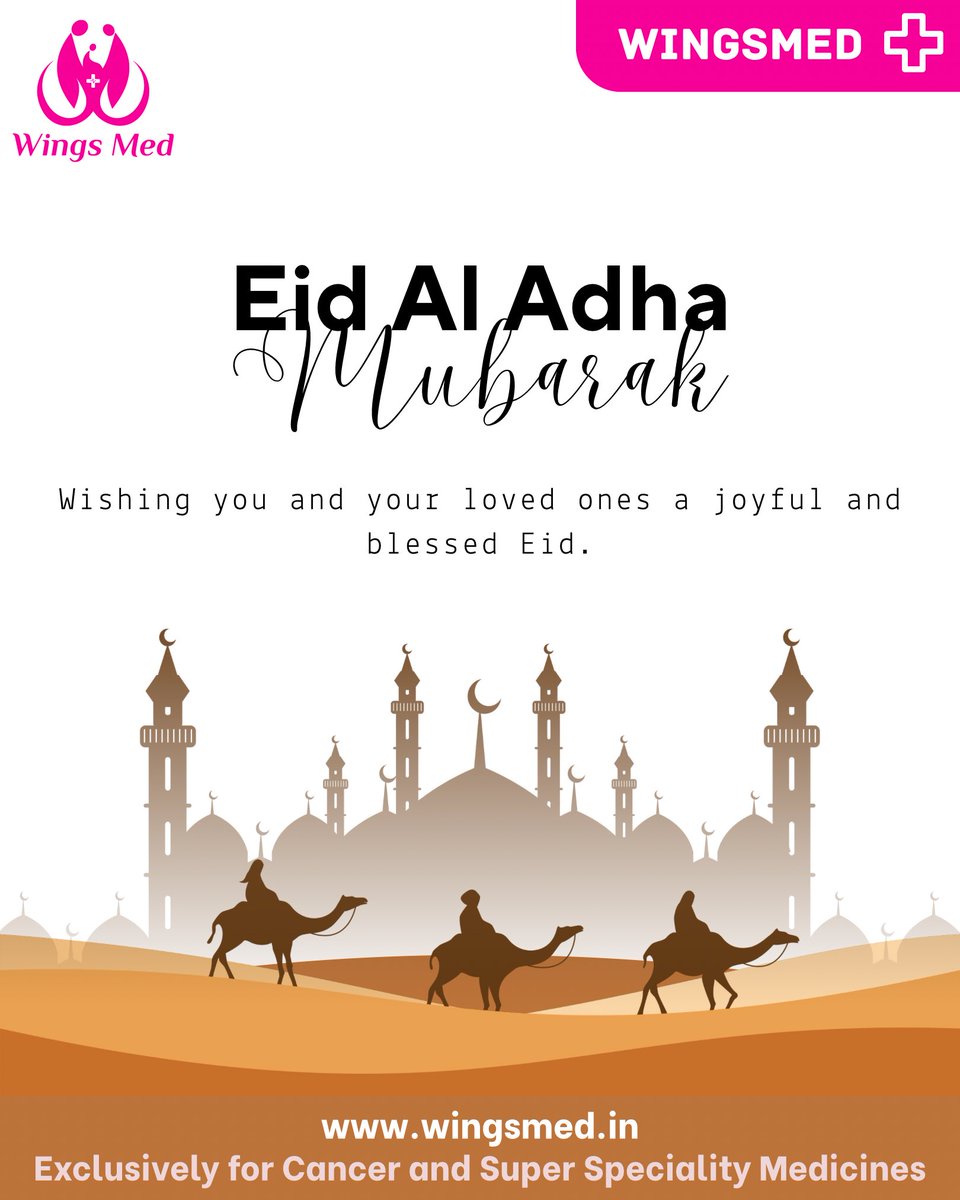 WingsMedoffl's tweet photo. Eid Al Adha Mubarak 🌙 

Wishing you and your loved ones a joyful and blessed Eid 🌙 

Visit Us 👉 https://t.co/1OX4aQ5mOZ 

#WingsMed #OnlinePharmacy #EidMübarek #EidAlKabir #EidAlAdha https://t.co/YiPxDir4IP