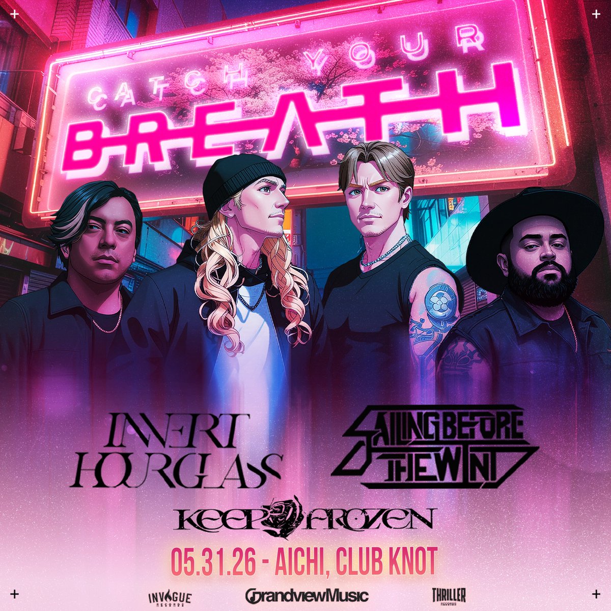 InvertHourglass's tweet photo. 【⌛️明日から開催！⌛️】
Catch Your Breath Japan Tour 2026
東名阪ツアーに帯同します⏳

5/29(金) 大阪Yogibo Holy Mountain
5/31(日)愛知 豊橋ClubKNOT
6/1(月)東京 渋谷THE GAME

チケットはリプライ欄URL or バンド取り置きより！

@tmmusicworks @CYB_TX https://t.co/NIh4696zGk