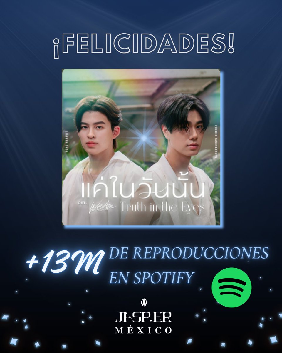 jasp_ermex's tweet photo. We hit 13 MILLION streams on Spotify for #TruthInTheEyes! 🎧🎉
Pond and Phuwin’s beautiful vocals continue to capture hearts worldwide. Thank you, fandom, for the amazing teamwork! Let's keep streaming and building this playlist. 📈🧡
#TruthInTheEyes #แค่ในวันนั้นMV #PondPhuwin #ปอนด์ภูวินทร์ #ppnaravit #phuwintang
