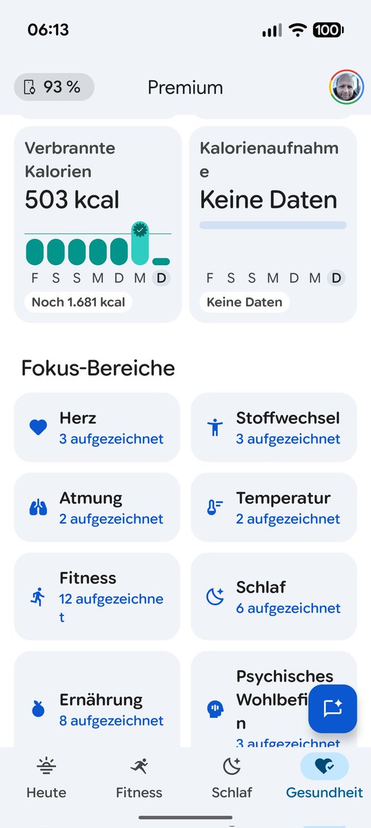 rangezoomtYT's tweet photo. War skeptisch ob der neuen Health App von Google, war aber auch nie ein Freund des Vorgängers, muss aber sagen, dass mir Health (nach 2 Tagen Nutzung) ziemlich gut gefällt. https://t.co/UsLnCQBUT1
