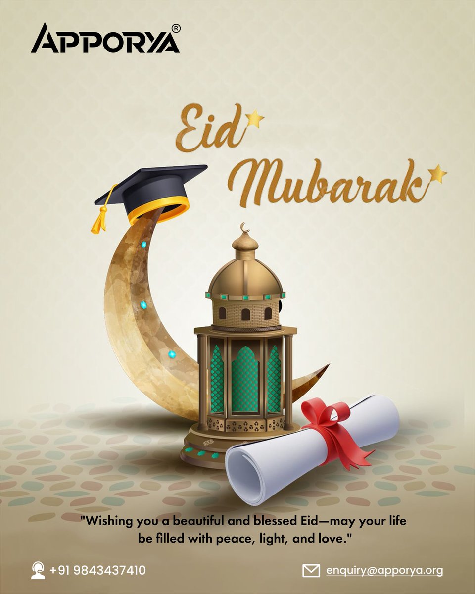 apporya's tweet photo. Eid Mubarak 🌙✨
Wishing you peace, prosperity, and continued success on this blessed occasion. May this Eid bring joy to your heart, growth to your journey, and harmony to your life. 🤍
#EidMubarak #Eid2026 #EidCelebration  #PeaceAndProsperity #Gratitude #FestiveVibes #apporya https://t.co/2r1nBCuRvs