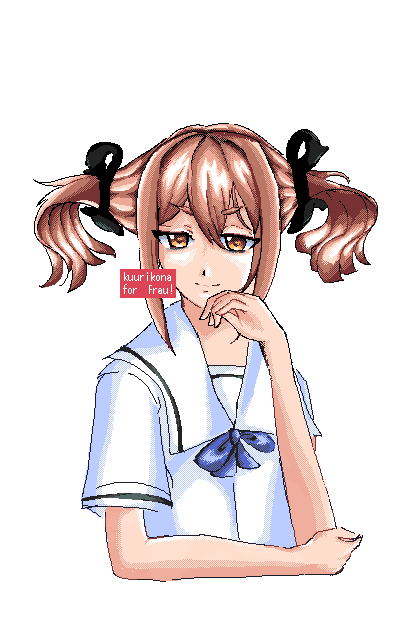 kuurikona's tweet photo. 16-colour Frau (cm for @FrauBrow!) 
#pc98 #roboticsnotes #ロボノ https://t.co/OsxJVLjnjn