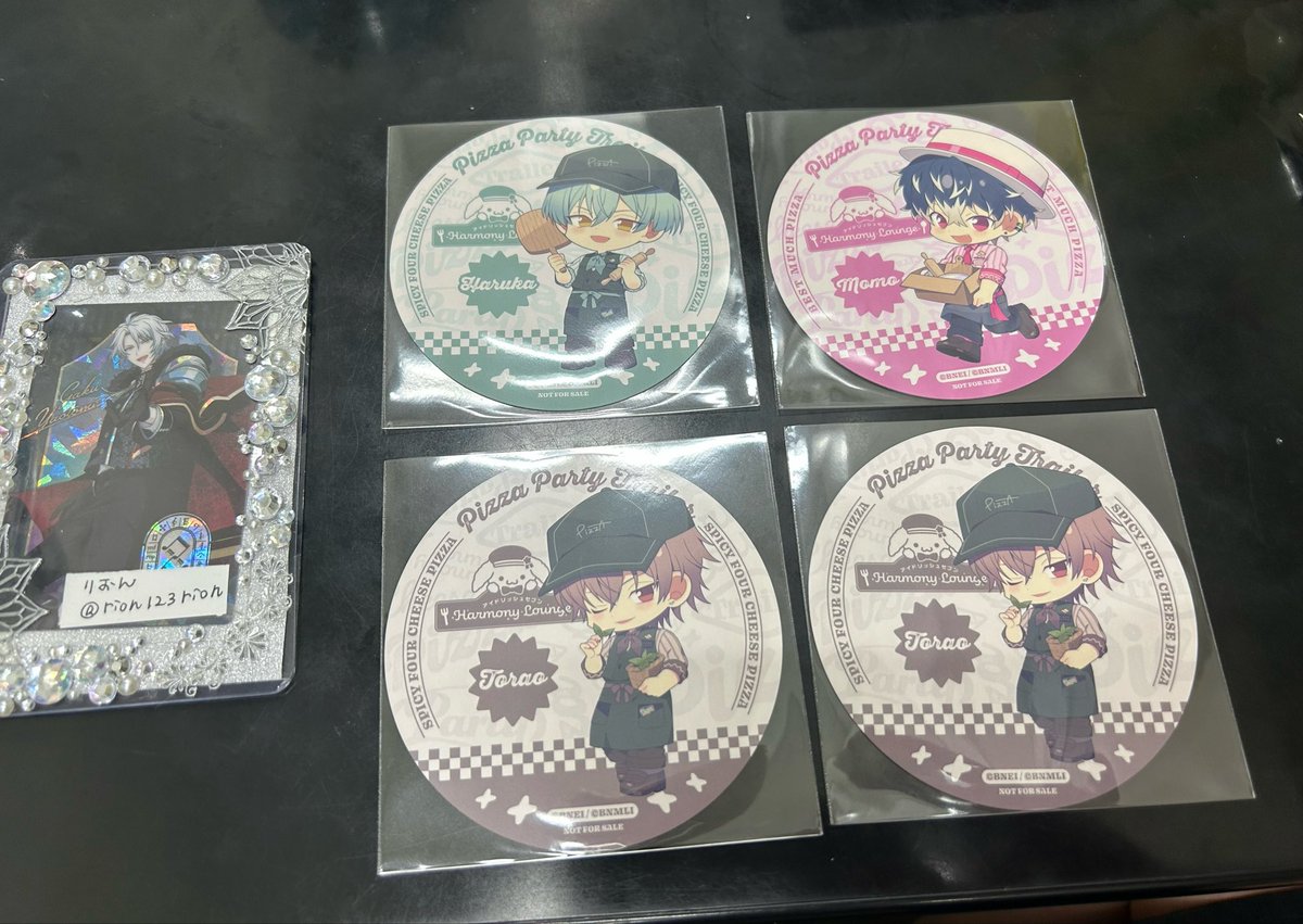rion123rion's tweet photo. 【交換】アイナナ  アニカフェ
ピザパーティー　pizza party

譲→悠、百、虎於（２枚）
求→楽、天＞龍之介

百、悠は楽との交換優先🙇

検索からもお気軽にお声掛けください。
６月８日16時半からもアニカフェ行くので、現地交換も可能です。

よろしくお願いします。 https://t.co/PVj7ehVUfz