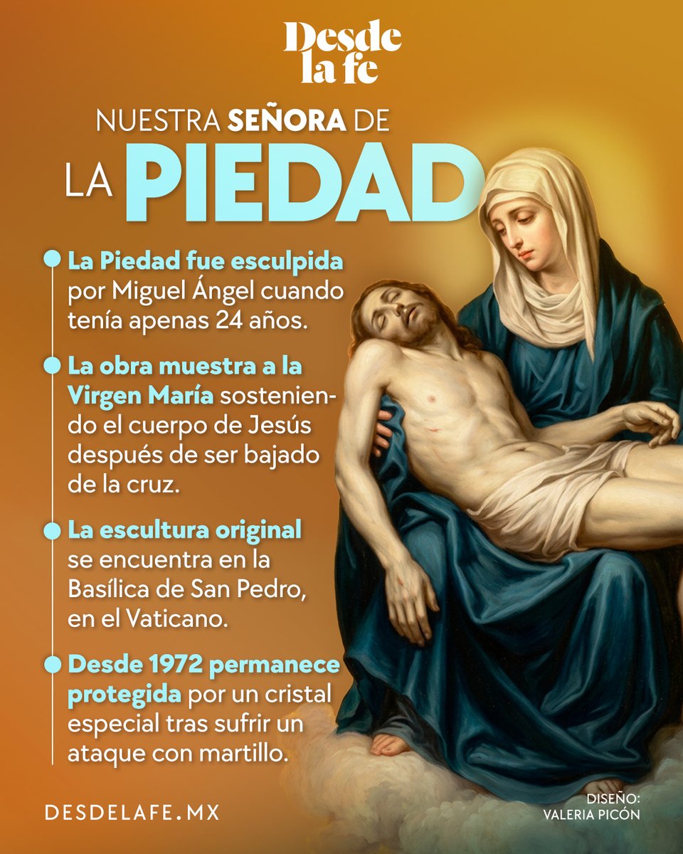 DesdeLaFeMx's tweet photo. Estamos a días de terminar el mes de María. 🥹🙏

Recordemos a Nuestra Señora de la Piedad, una advocación que nos recuerda el amor de una madre hasta el final.

Te contamos más: https://t.co/txmmy3MiTN

#Piedad #María #Advocación https://t.co/lcSGu0aPLn