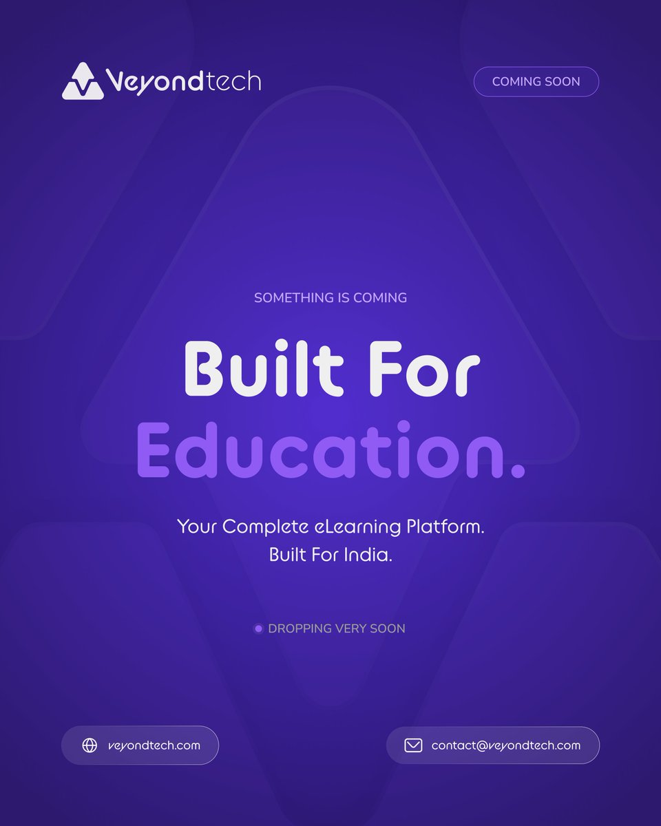 veyondtech's tweet photo. Something is coming. 👀
Built for education businesses in India.

Follow us so you don't miss it. 🔥

#comıngsoon #edtech #veyondtech #india #elearning https://t.co/G8j6vxhQLF