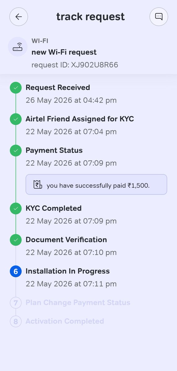 paritoshcs97's tweet photo. @airtelindia worst service. Your executives are stalling wifi installation for God knows what reason. Don't even answer calls.
Please cancel this and give me refund. You just lost a customer. https://t.co/NSJh0oKCQ0