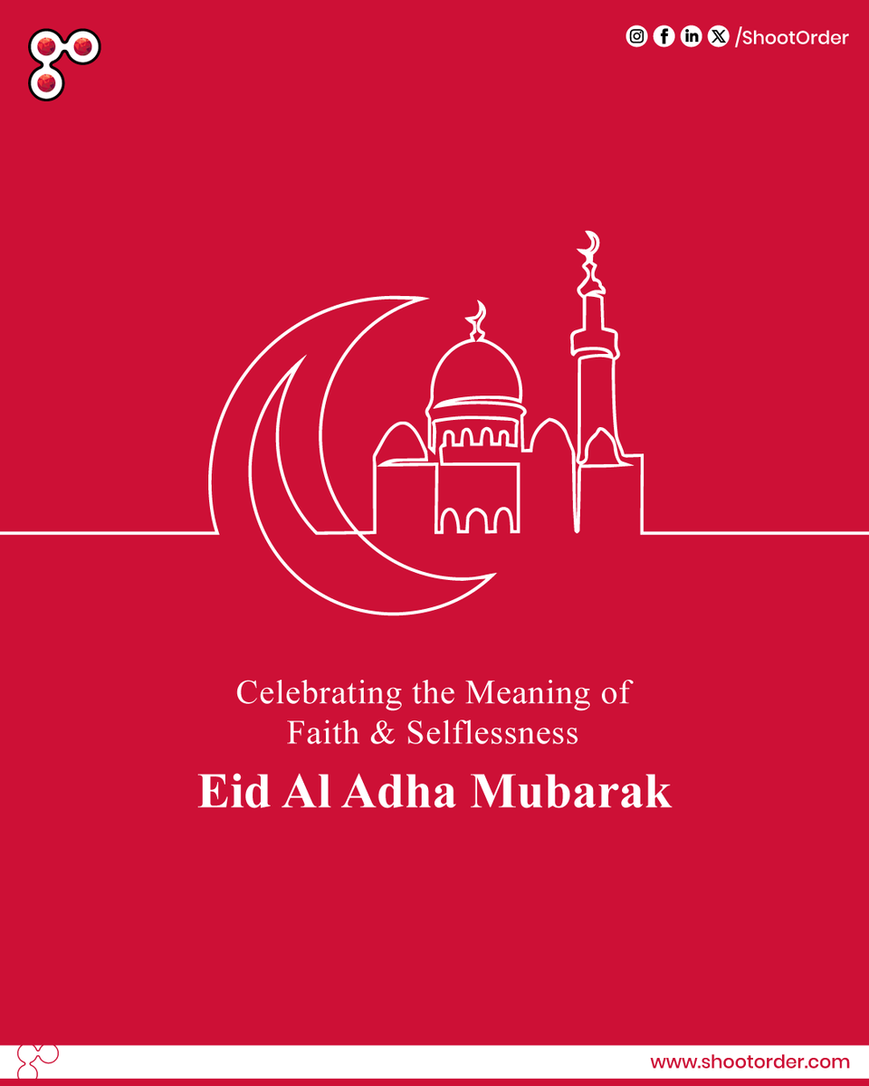 shootorder's tweet photo. Celebrating the values of faith, sacrifice, and togetherness that make every moment more meaningful.
Eid Al Adha Mubarak from Team ShootOrder.

#eidmubarak #EidAlAdhaMubarak #agency #ShootOrder https://t.co/srkmUs55xN