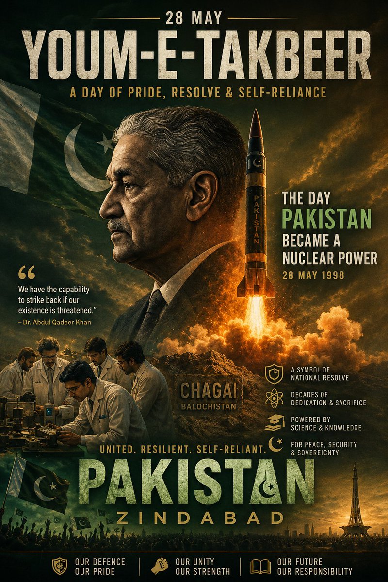 AzharAb07's tweet photo. #PakiatanZindabad
#28thMay
#YoumeTaqbeer https://t.co/z4h7wXcA6o