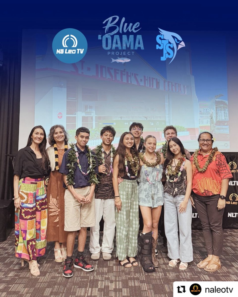 HICathSchools's tweet photo. Ho‘omaika‘i to the St. Joseph School students who successfully completed the inaugural Blue ‘Oama Project, a youth media &amp; cultural storytelling initiative at Nā Leo TV. Students premiered their work during a special ‘ohana showcase. Full episodes will air beginning in June. https://t.co/5HJy392RD7