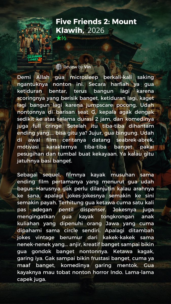 dolpwl's tweet photo. Sekawan Limo 2: Gunung Klawih (2026)
Dir. Bayu Skak https://t.co/Fe1idbRL15