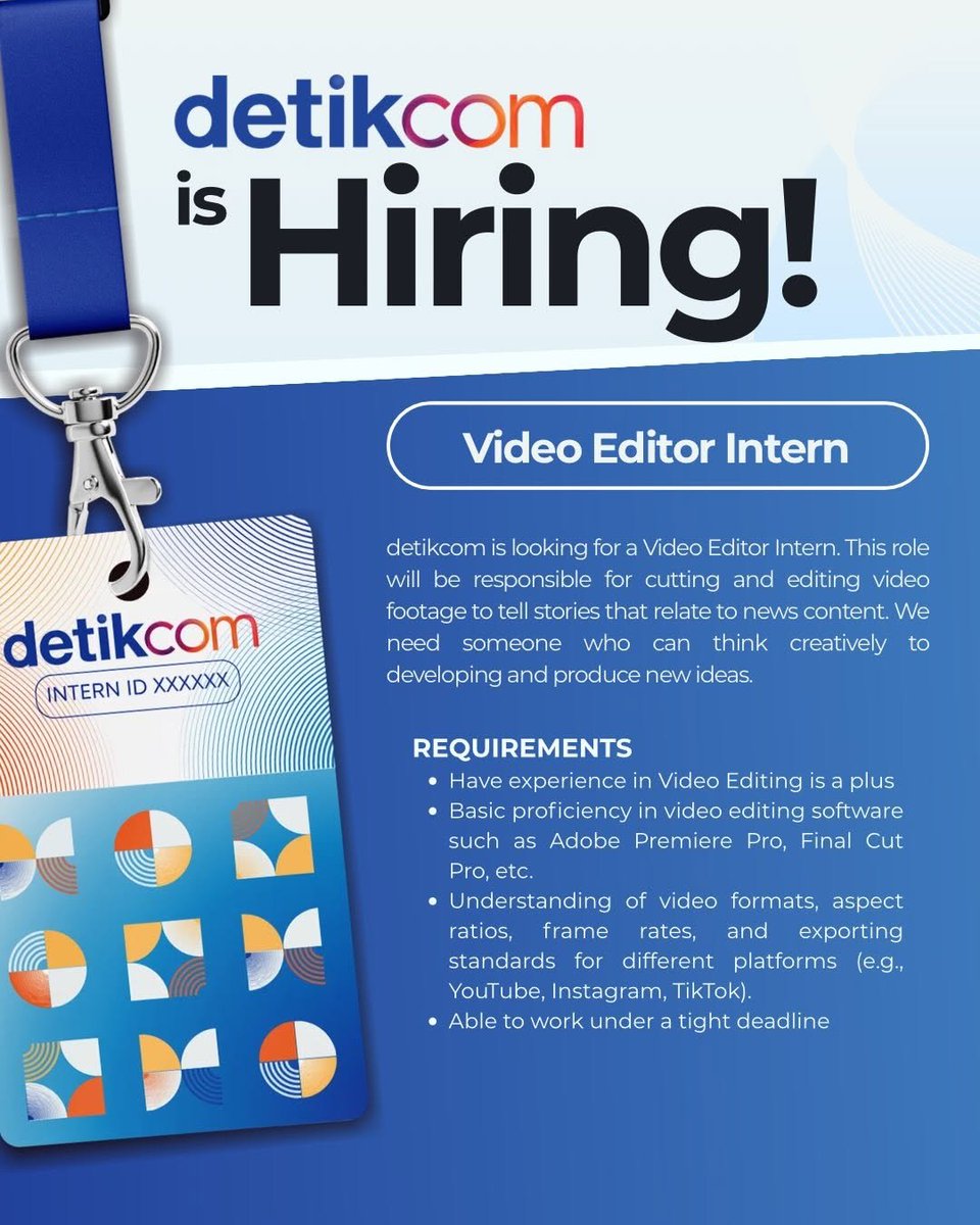 disiniloker's tweet photo. ๐ https://t.co/IA2CIOEp7G
#disinimagang #magang #internship #infomagang #infointernship https://t.co/rJbE6zNXuE