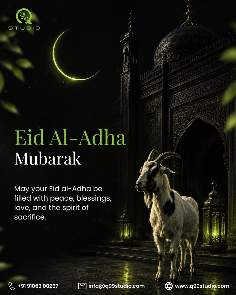 Q99Studio's tweet photo. Eid Mubarak 🌙✨
Wishing you peace, happiness, and endless blessings this Eid al-Adha 🤍
#EidMubarak #EidAlAdha #Q99studio #CelebrateEid #EidVibes https://t.co/KBkh9fPeFq
