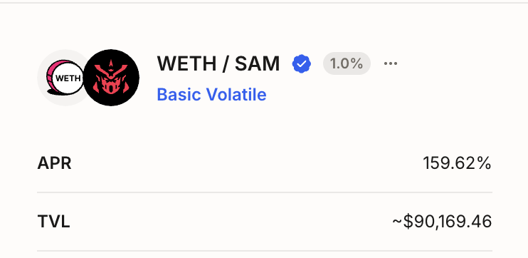 SamuraiStarter's tweet photo. Look who's got the highest APR among all Basic Volatile pools on @AerodromeFi 🔥🔥🔥 https://t.co/3M8up0gbla