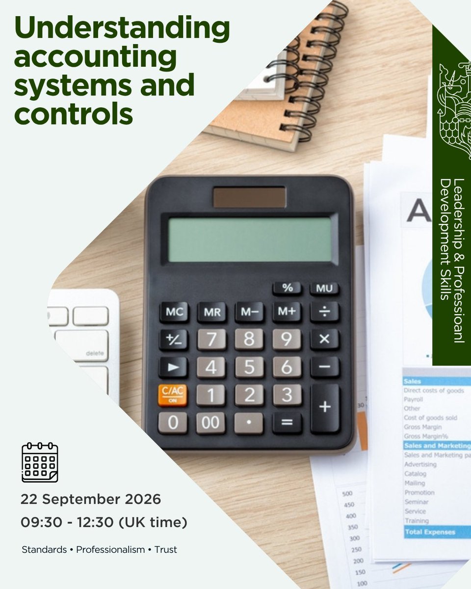 pfsconf's tweet photo. Understanding accounting systems and controls.

This half-day online workshop shows delegates how to implement controls within the accounting system to protect the organisation from theft and more.

📆 22 Sept 2026, 09:30 – 12:30 (UK time)

Learn more: https://t.co/cG9PPPJHx9 https://t.co/oC352BjrCy