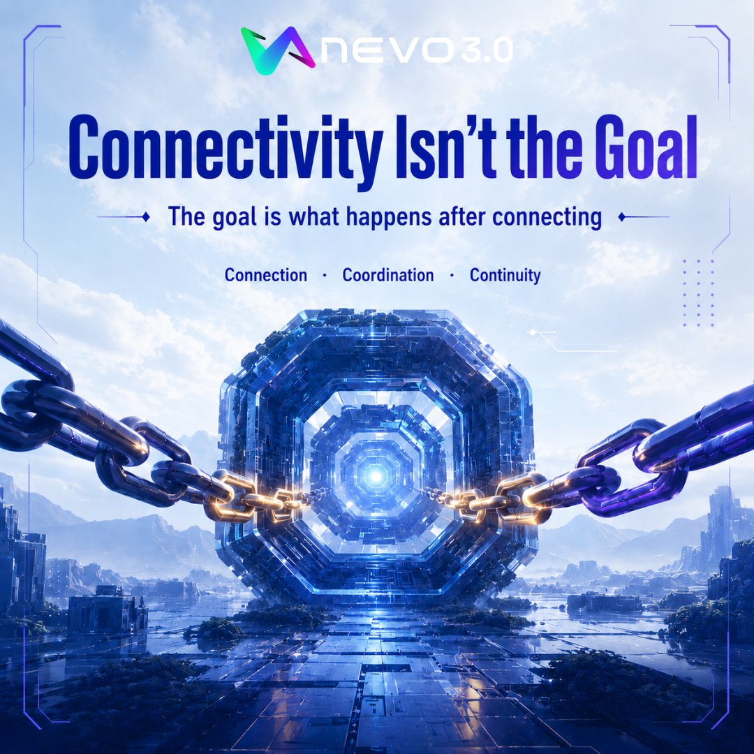 NevoEvolution's tweet photo. 🔗❌ Many projects treat “being connected” as the win. 

But the real win is whether, after connecting, things become easier to operate and smoother to use. 

NEVO focuses on the experience after connectivity. 🌱 

#NEVO #Connectivity #UserExperience #Ecosystem https://t.co/VRZeOIioEw