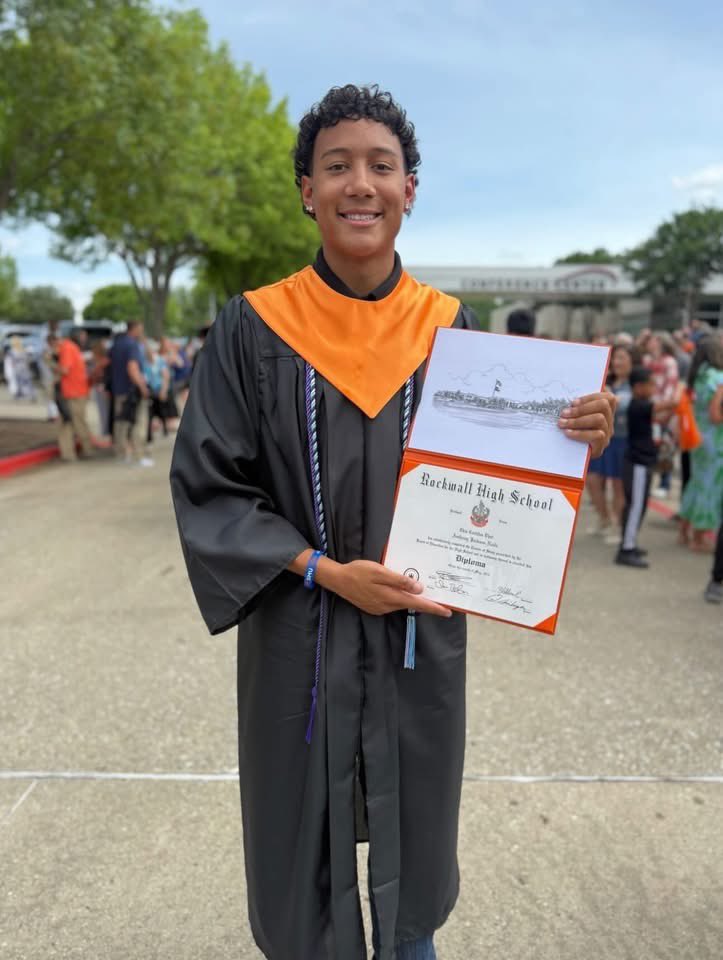 CoachNails's tweet photo. Today AJ graduated from high school! So many memories together… NFL Draft, college games, Rangers &amp; Stars games, camps, visits, flights, training sessions, and years sharing the football field as father &amp; son. Proud doesn’t even begin to describe! GOD WINS! #JFND https://t.co/5FD8GBNRYK